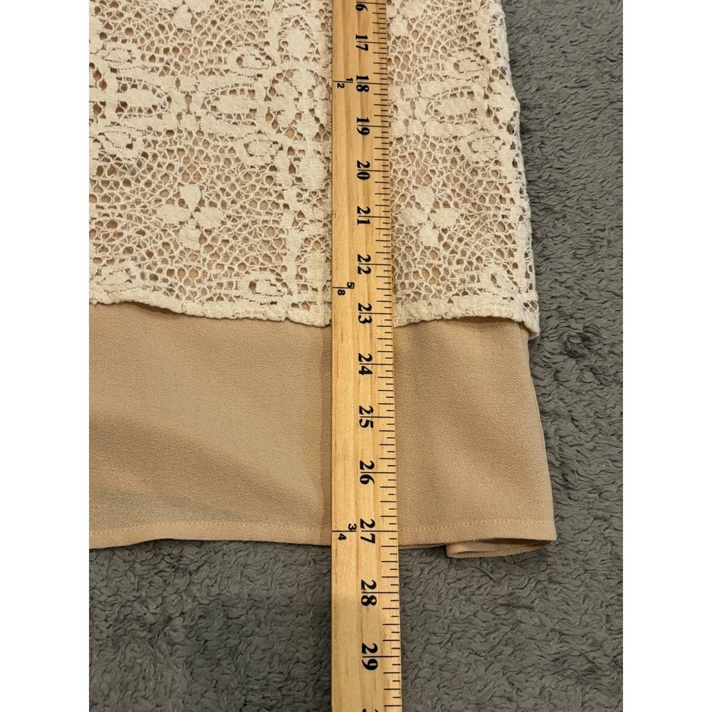 Cabi Lace Overlay Cami Tank Top Womens Small Ivory Floral Crochet Layered 798 - Picture 4 of 5